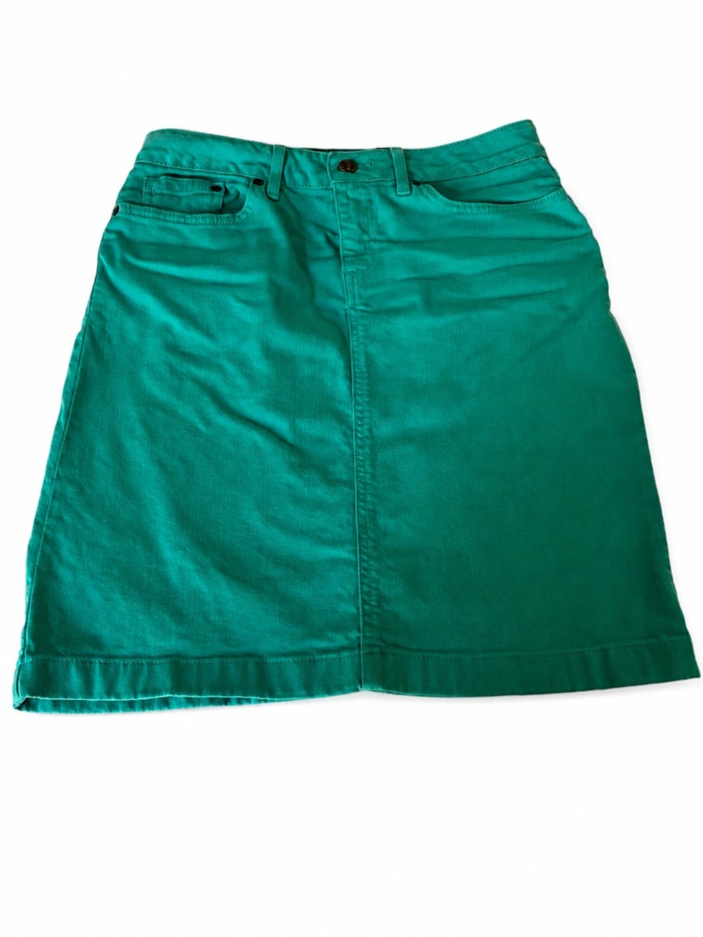L.L.Bean Women’s Favorite Fit Teal Denim Skirt